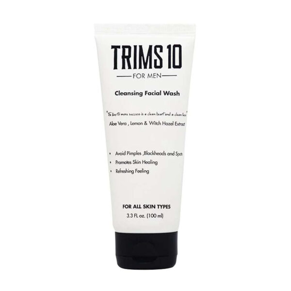 Trims10 Aloe Vera & Witch Hazel Extract Facial Cleanser For Men - 100ml